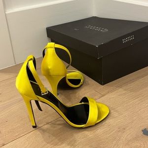 Barneys, New York silk yellow heels